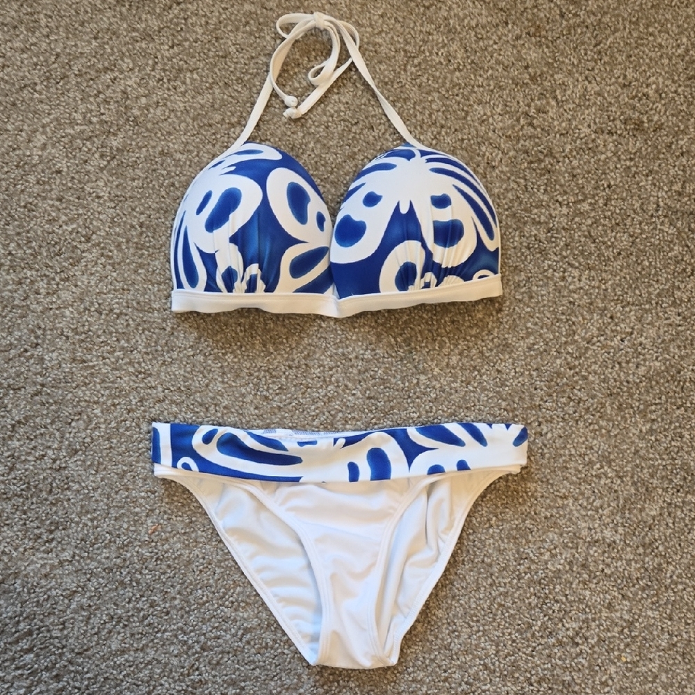 VENUS White & Blue  Bikini Set